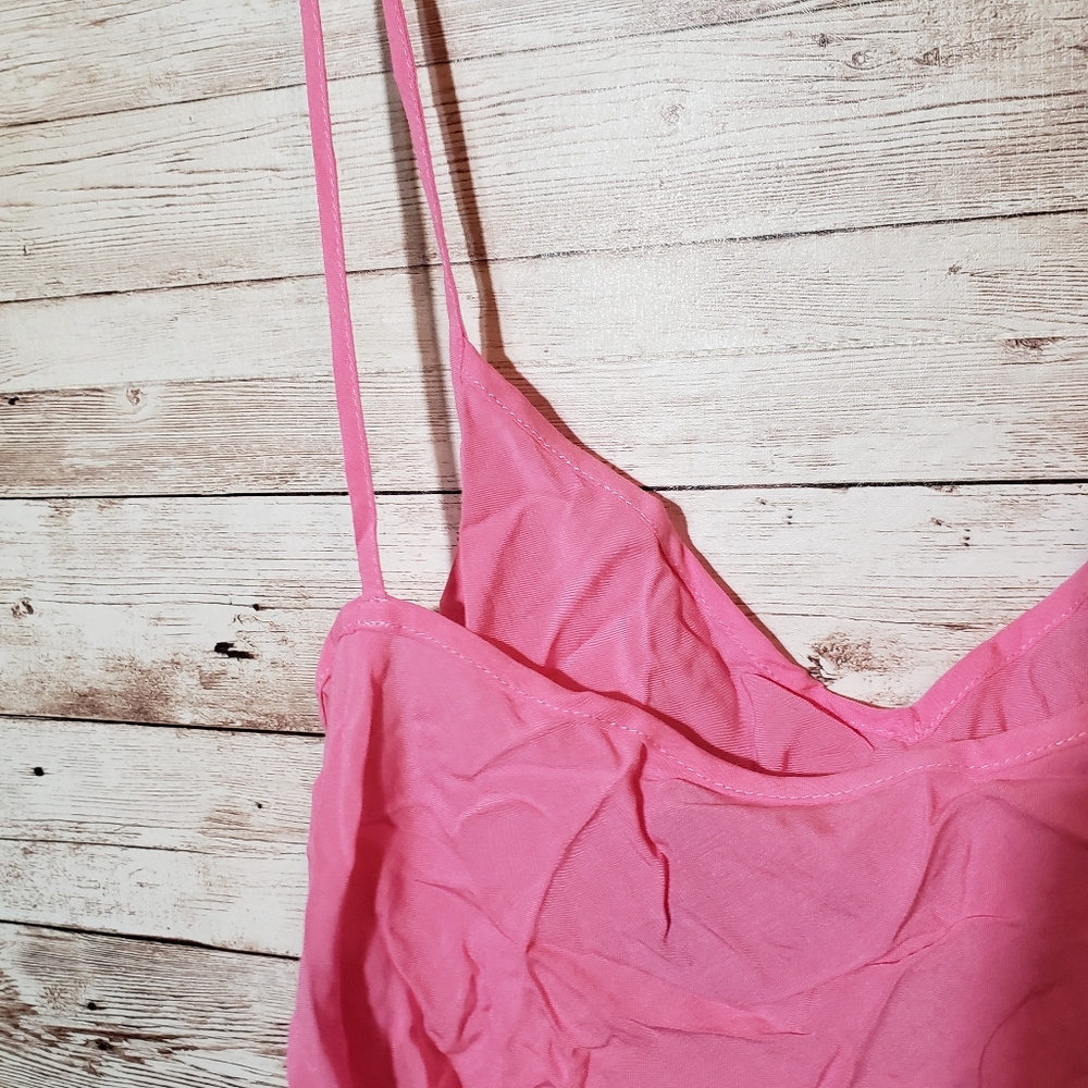 Rag & Bone Pink Silk Cotton Spaghetti Strap Tank Top Womens Summer Rayon Cami - Picture 4 of 6